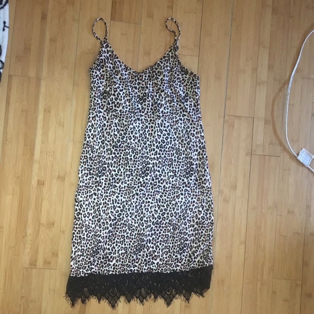 SHIFT - leopard mini slip dress - S